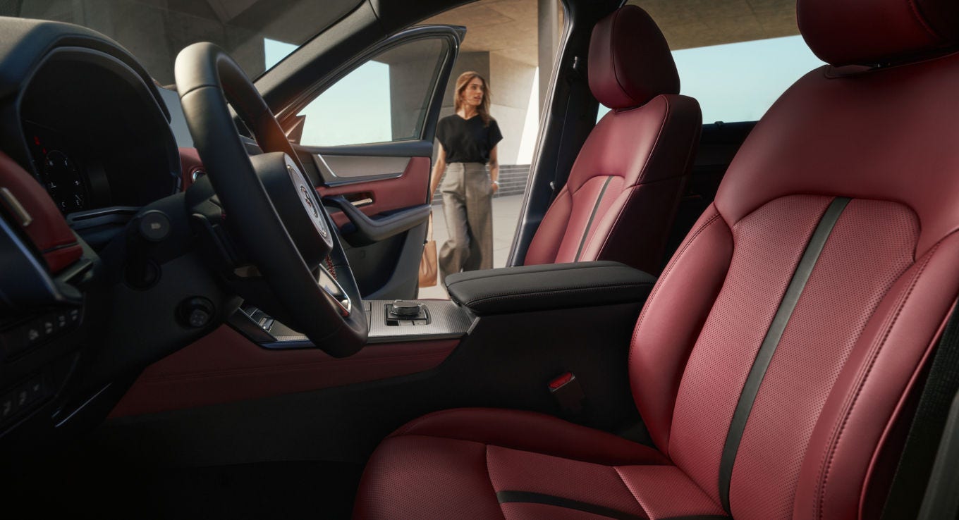 2026 Mazda CX-70 – Interior Cabin with Red Nappa Leather-Trimmed Seats