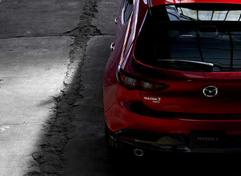 Vista trasera del Mazda 3 Hatchback